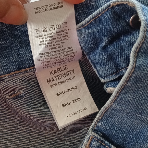 DL1961 Karlie Maternity Boyfriend Side Panels Denim Shorts Size 27 - Picture 8 of 8
